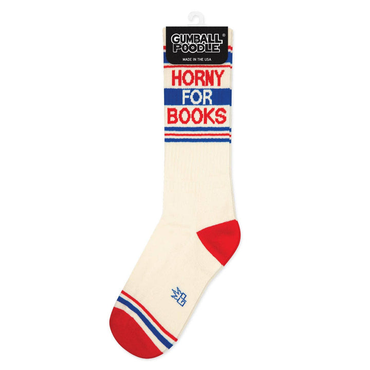 Horny For Books Gym Crew Socks • Bookish Socks