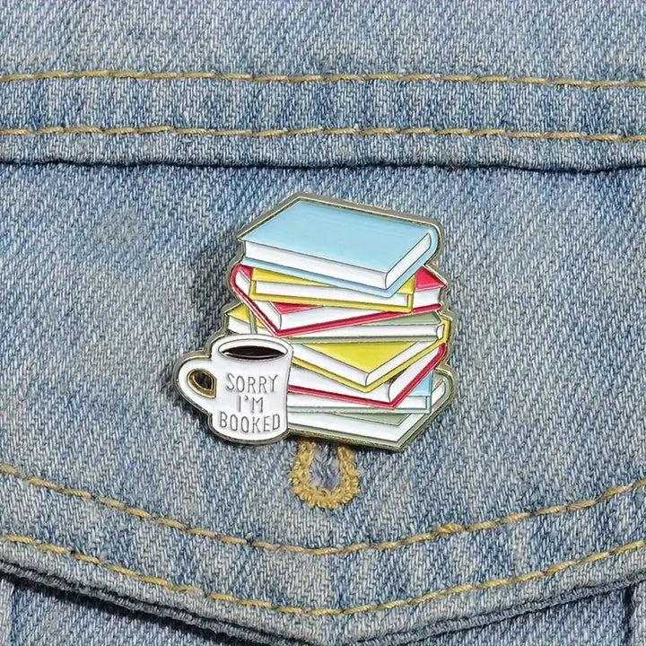 Sorry I'm Booked Book Lover's Badge • Bookish Enamel Pin