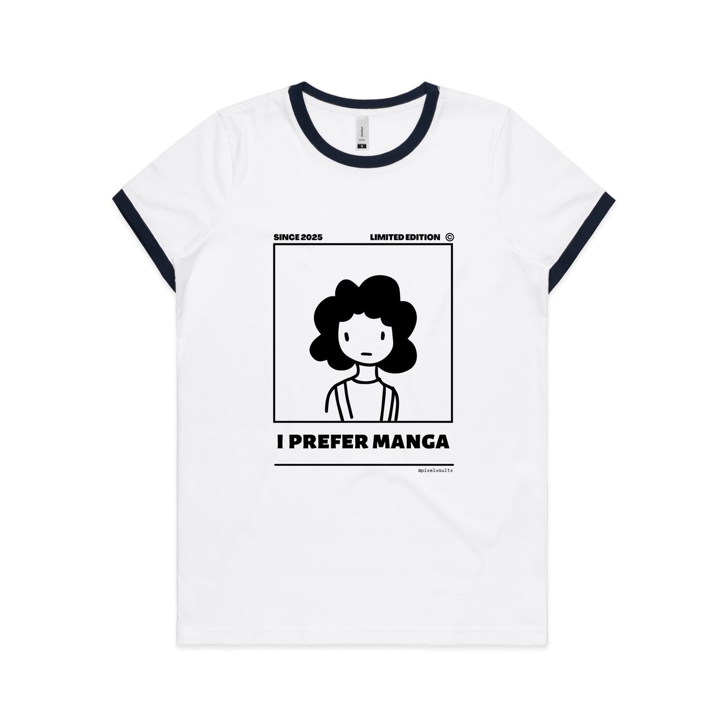 'I Prefer Manga' • Bookish T-Shirt • Women's Ringer Tee Regular fit T-Shirt