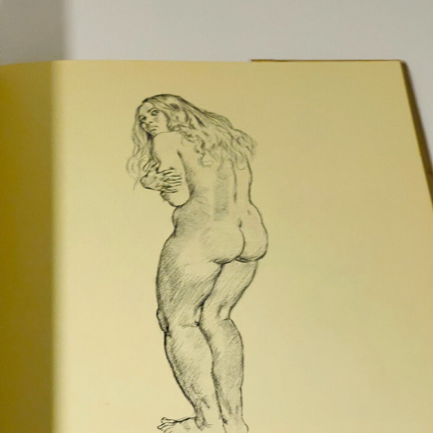 Norman Lindsay Pencil Drawings - Miss Holley Emma's Bookroom