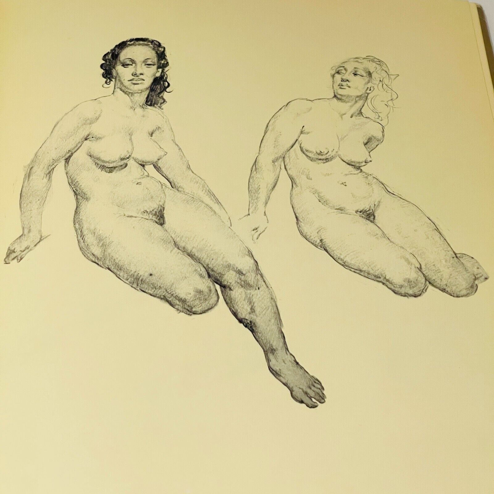 Norman Lindsay Pencil Drawings - Miss Holley Emma's Bookroom