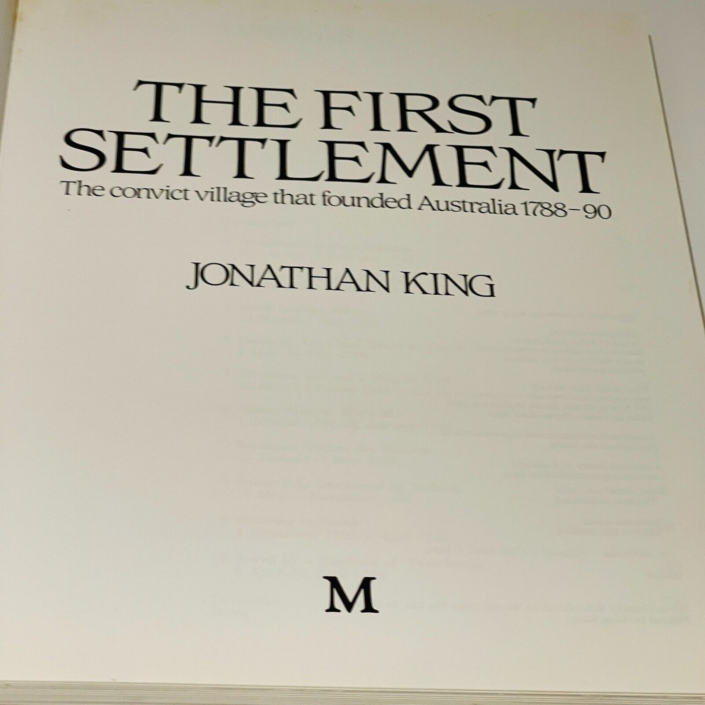 The First Settlement