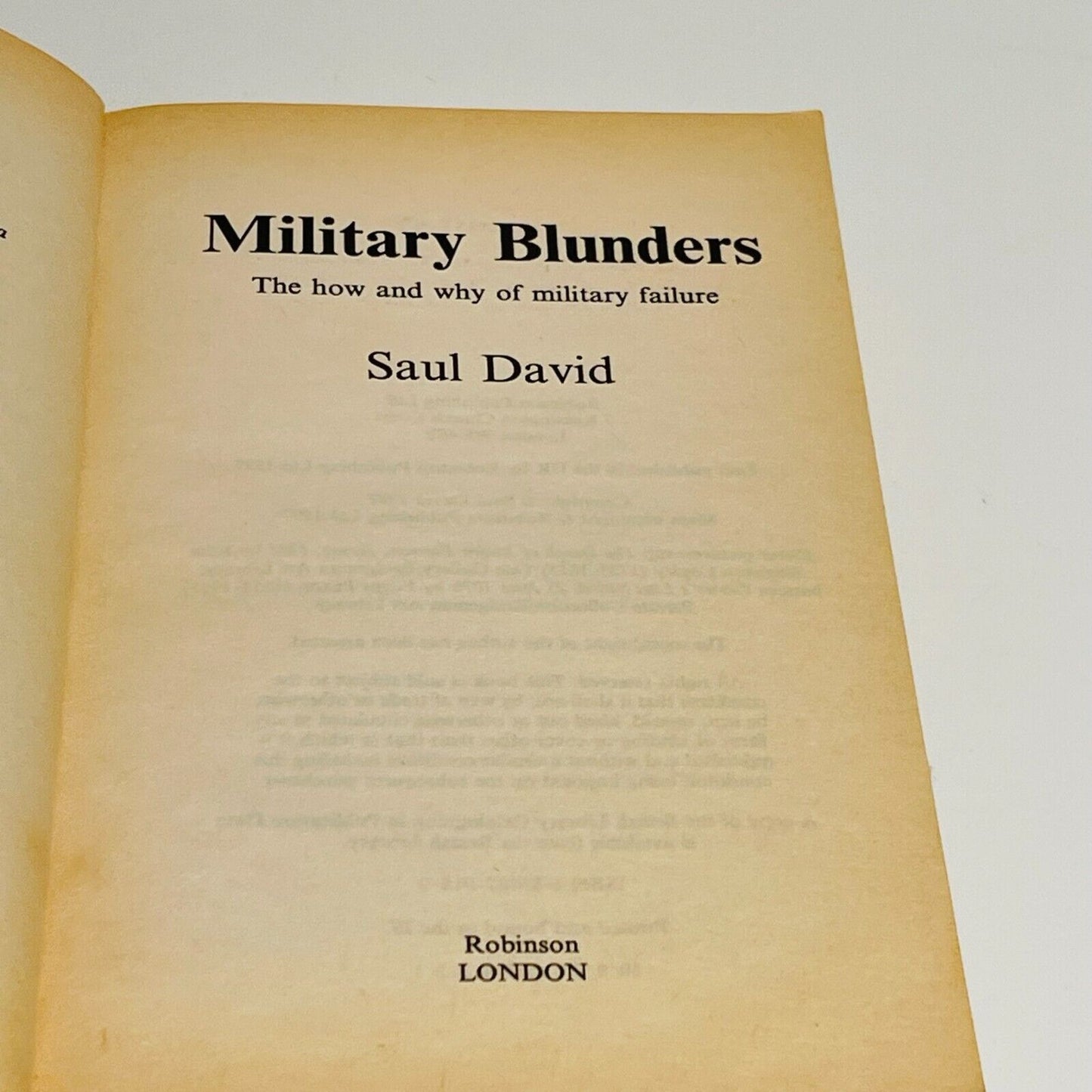 Military Blunders: The How & Why of Military Failure