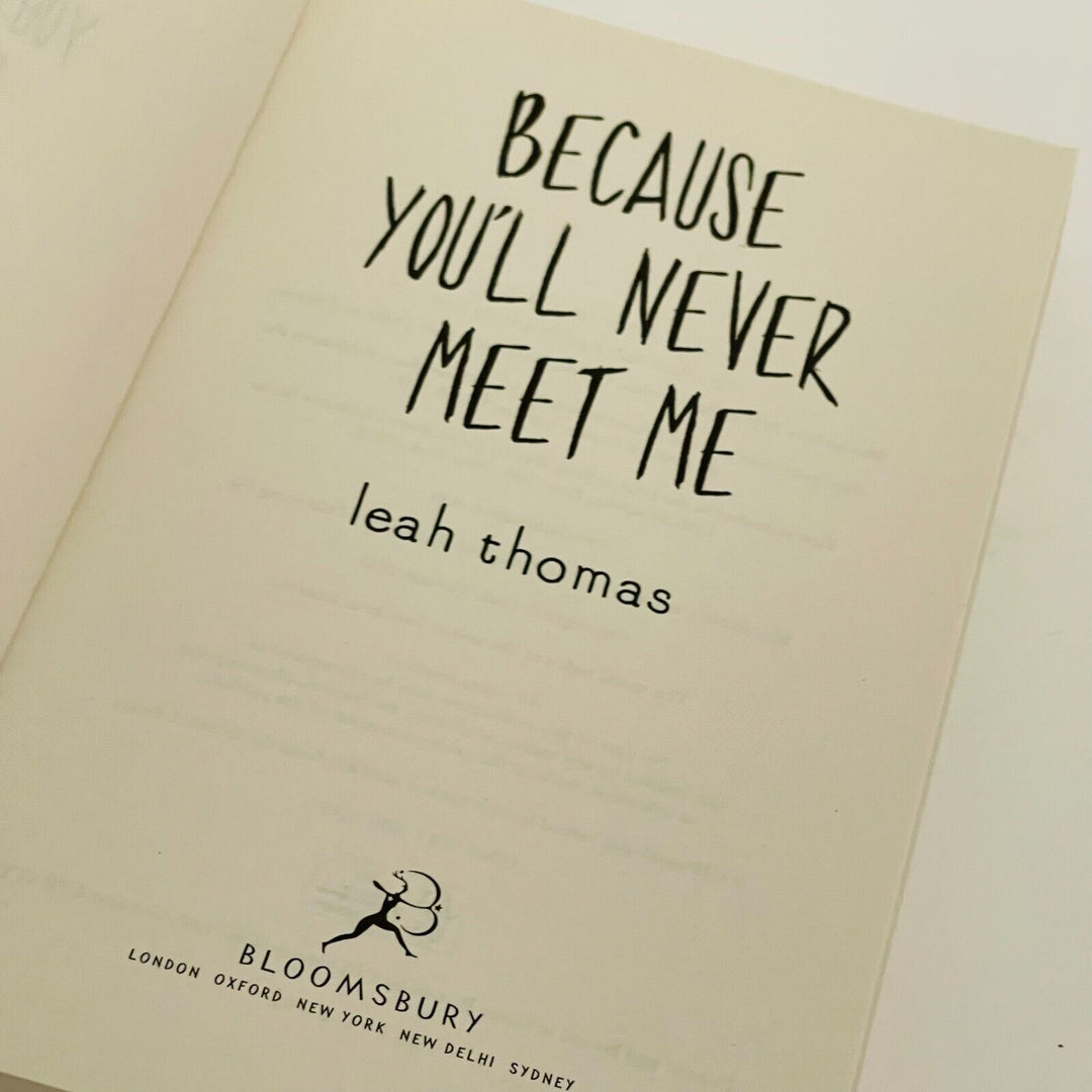 Because You'll Never Meet Me - Miss Holley Emma's Bookroom