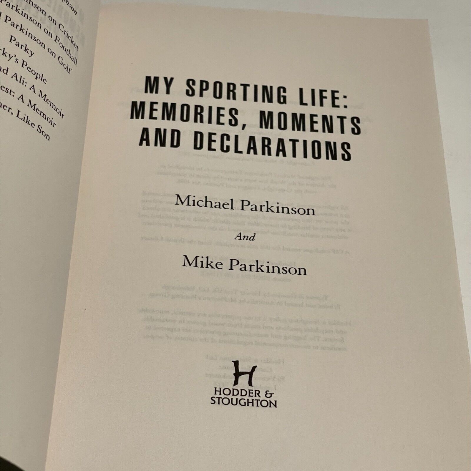 My Sporting Life:  Memories, Moments & Declarations - Miss Holley Emma's Bookroom