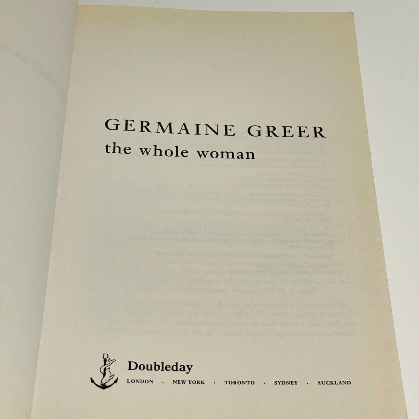 Germaine Greer The Whole Woman