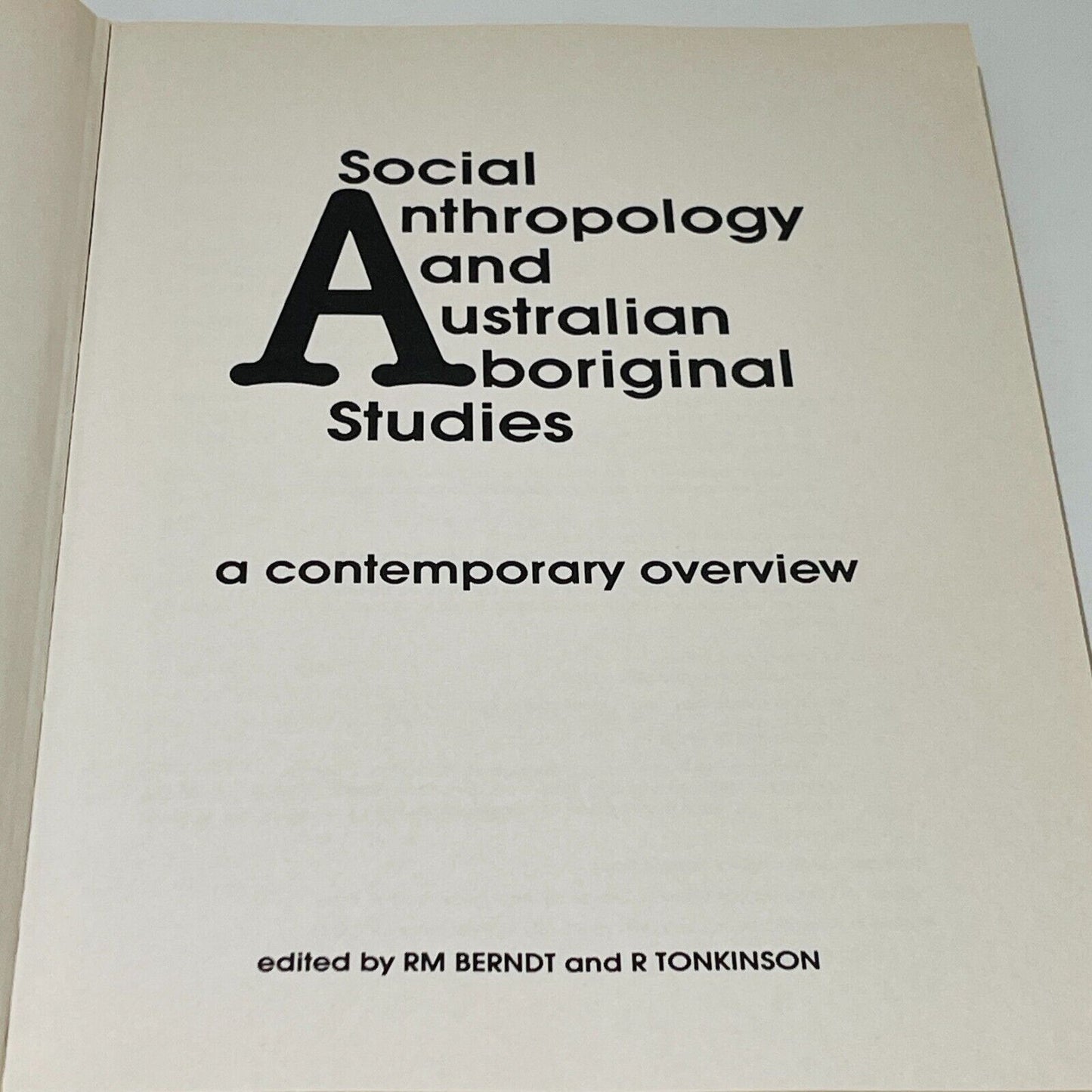 Social Anthropology and Australian Aboriginal Studies