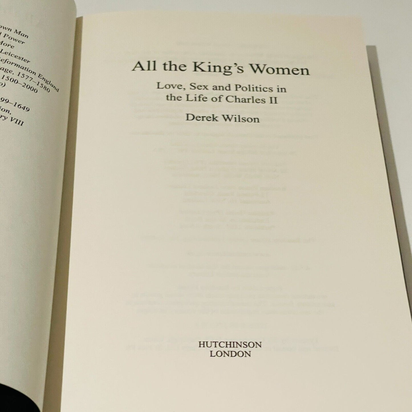 All the King's Women: Love, Sex and Politics in the Life of Charles II