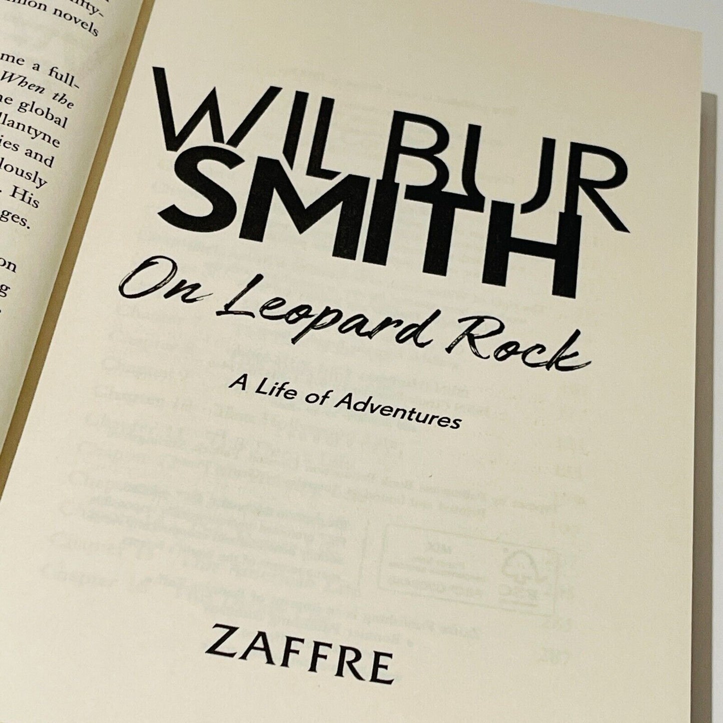 Wilbur Smith On Leopard Rock