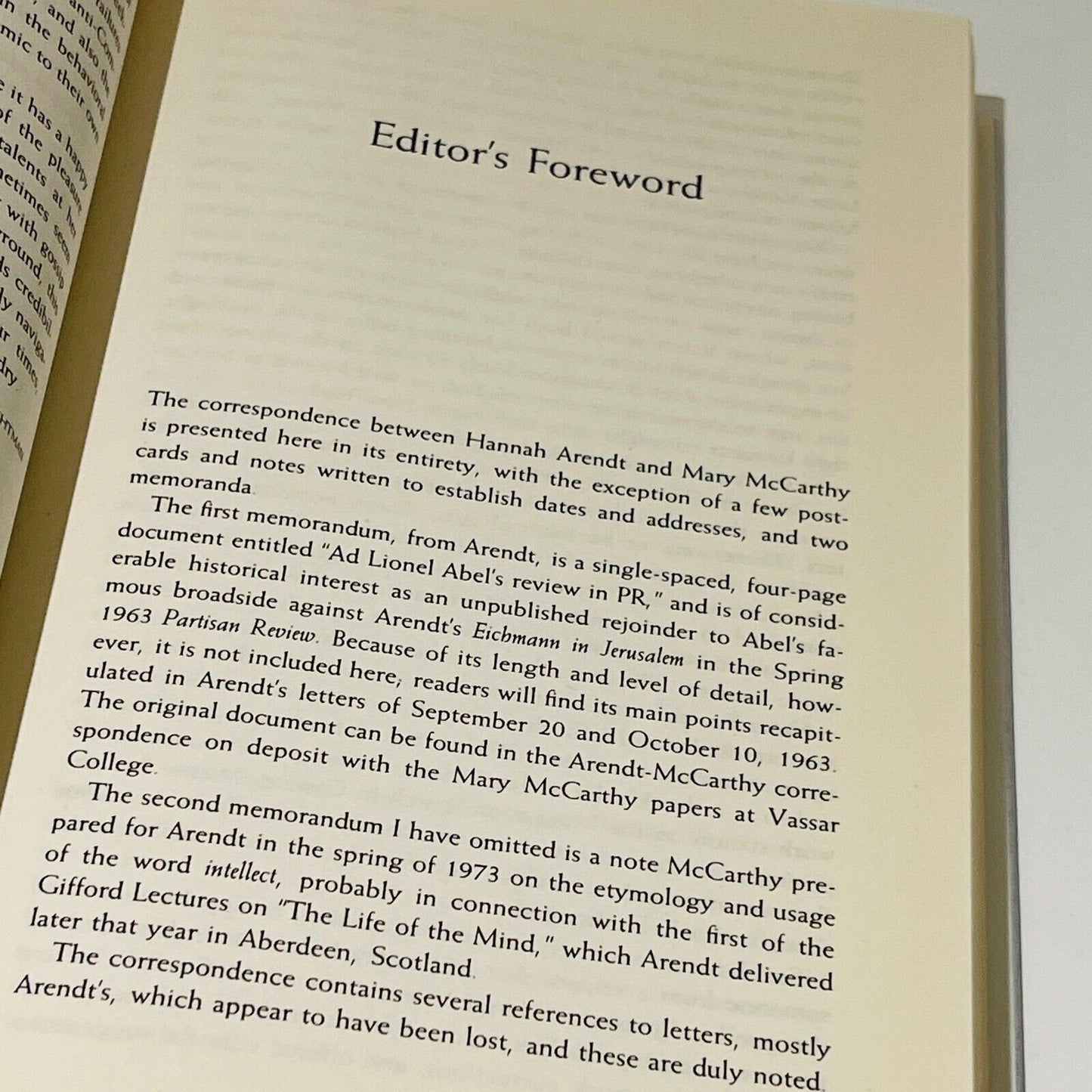 Between Friends: The Correspondence of Hannah Arendt & Mary McCarthy