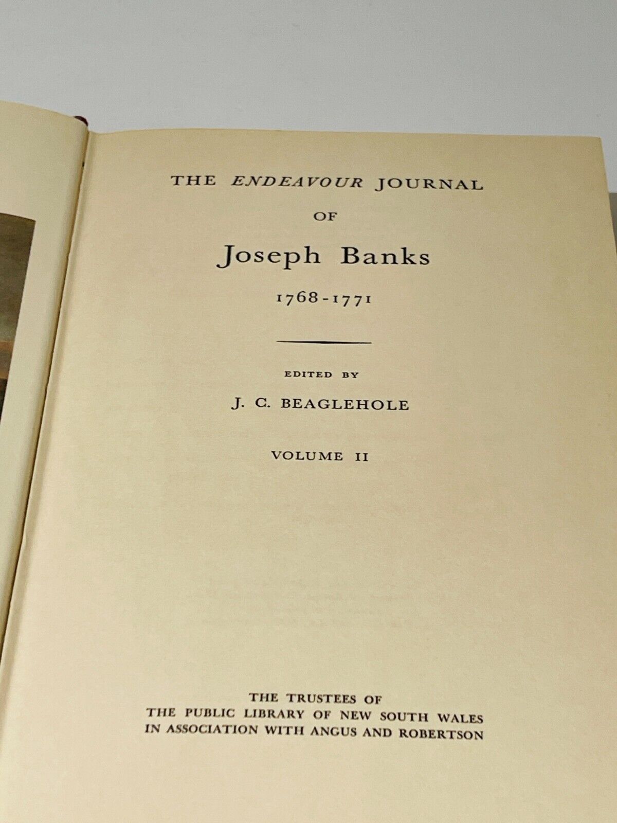 The Endeavour Journal of Joseph Banks Vol 1 & II