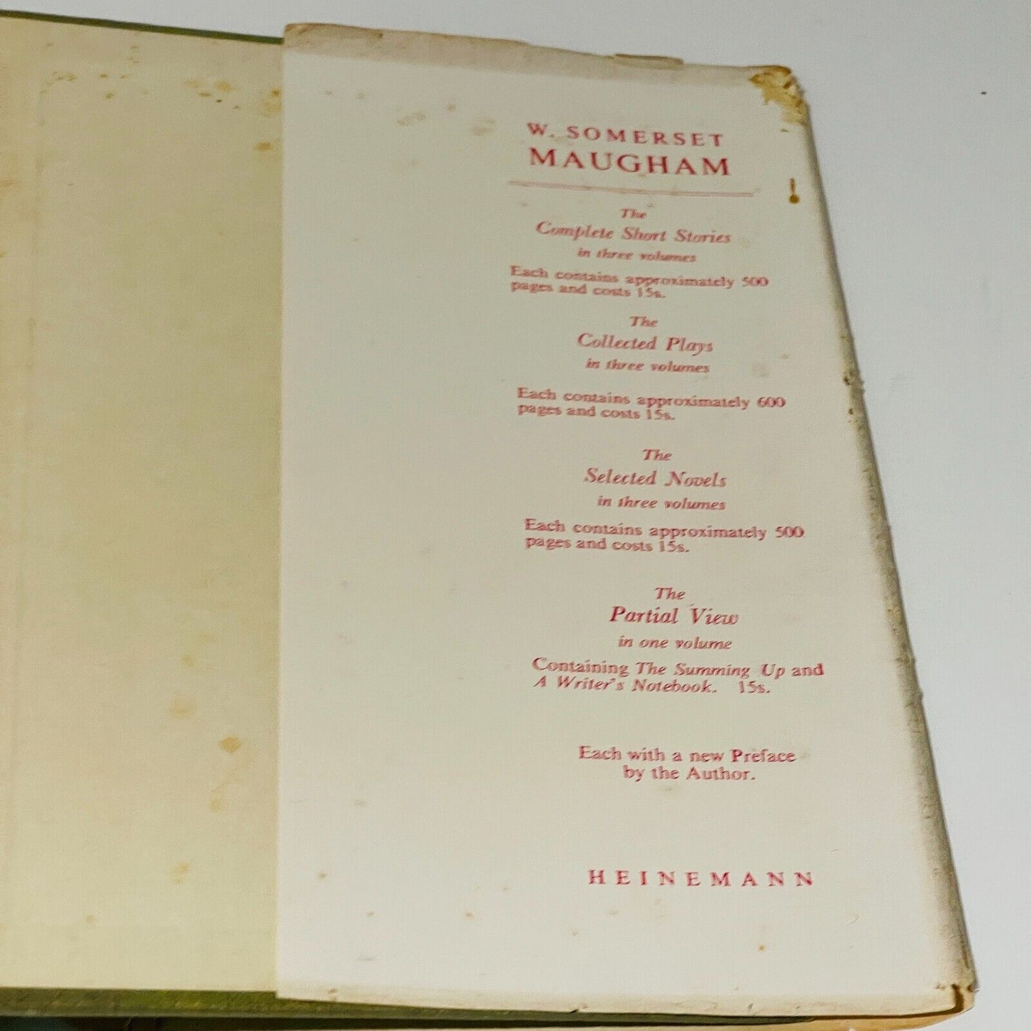 10 Novels and Their Authors • W. Somerset Maugham