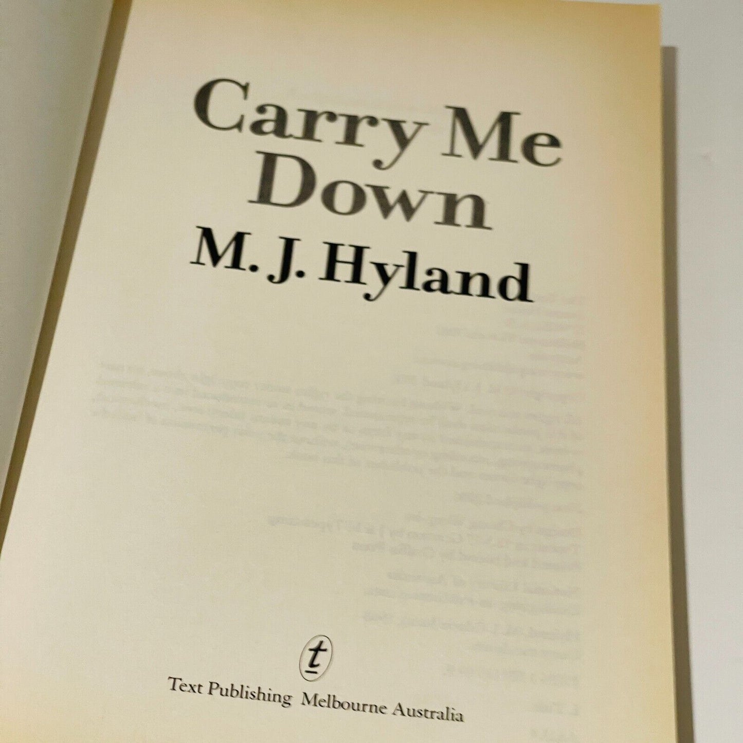 Carry Me Down • M.J. Hyland