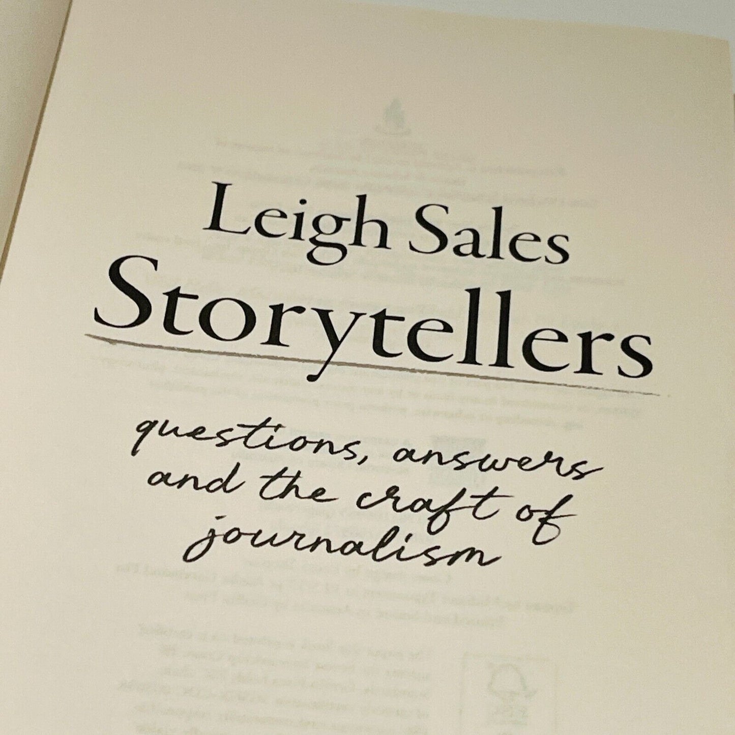 Storytellers • Leigh Sales