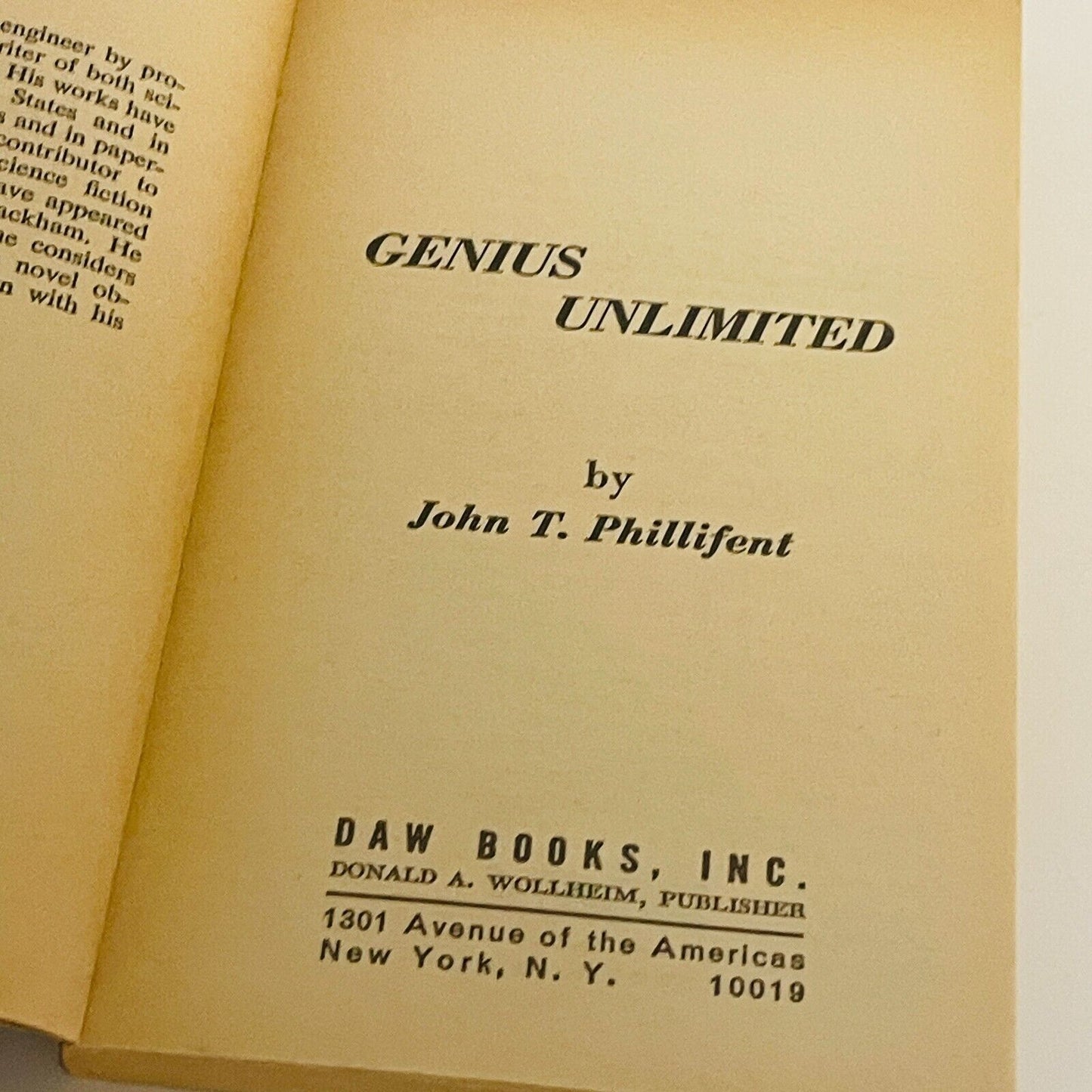 Genius Unlimited • John T. Phillifent