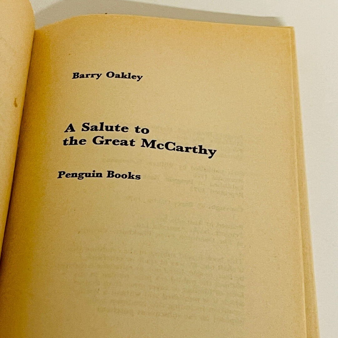 A Salute to the Great McCarthy • Barry Oakley