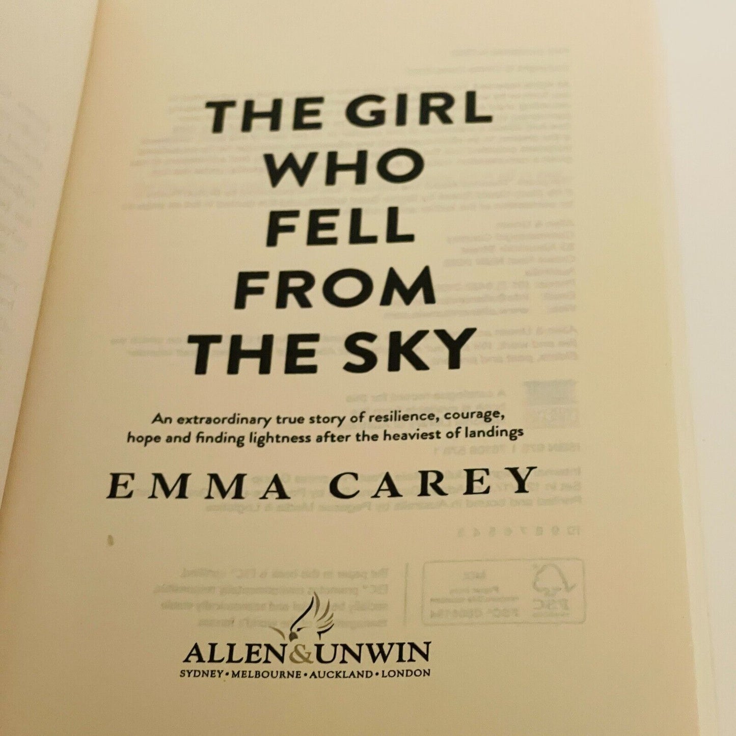 The Girl Who Fell from the Sky • Emma Carey