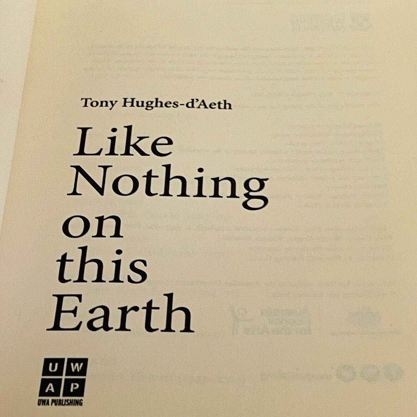 Like Nothing on this Earth • Tony Hughes-d'Aeth