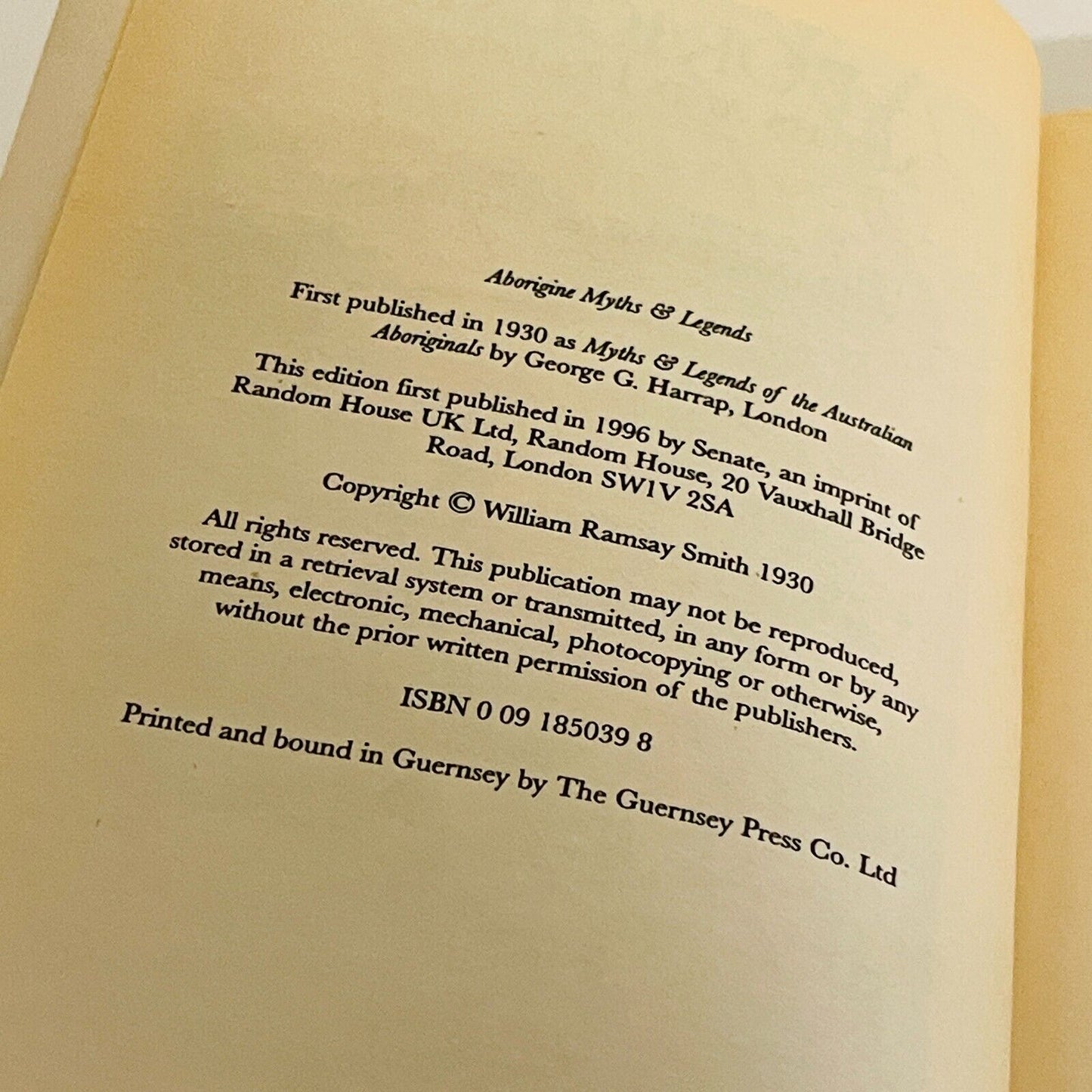 Aboriginie Myths and Legends • William Ramsay Smith