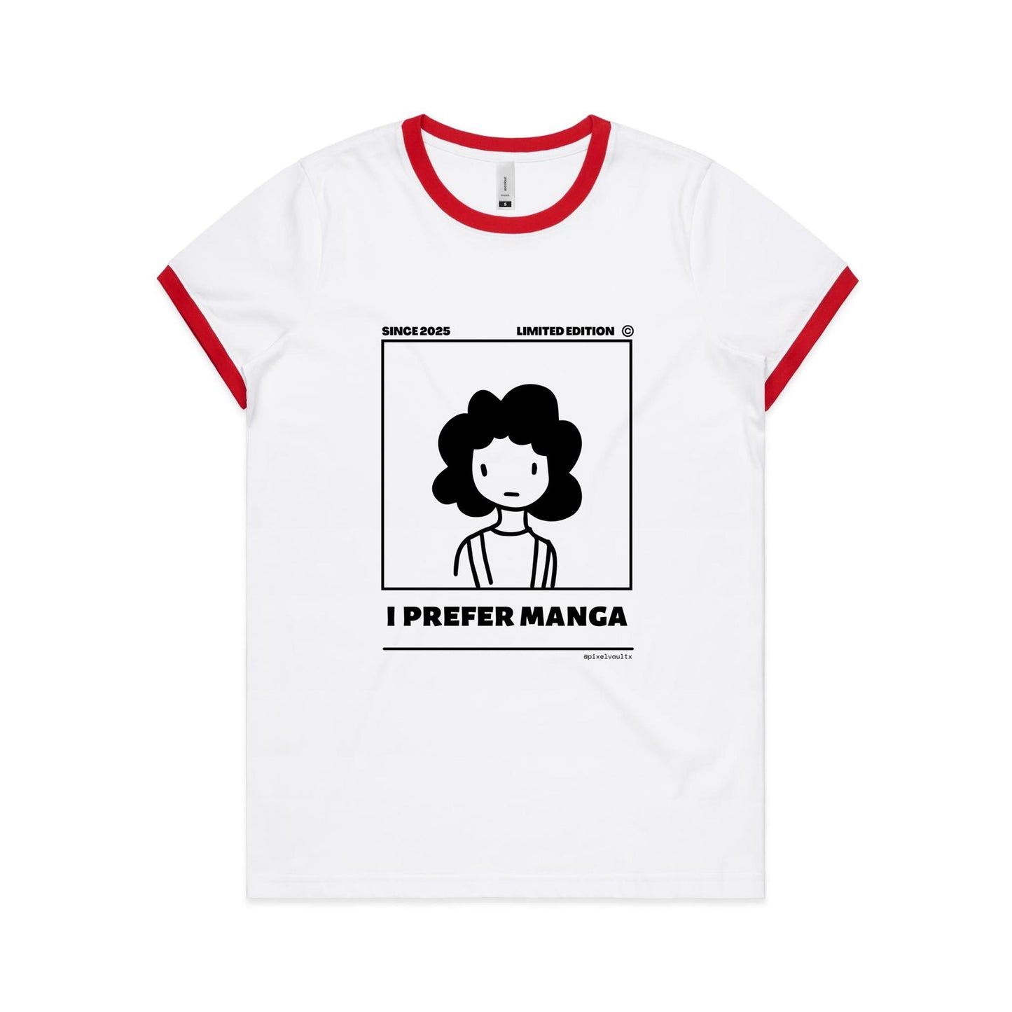 'I Prefer Manga' • Bookish T-Shirt • Women's Ringer Tee Regular fit T-Shirt