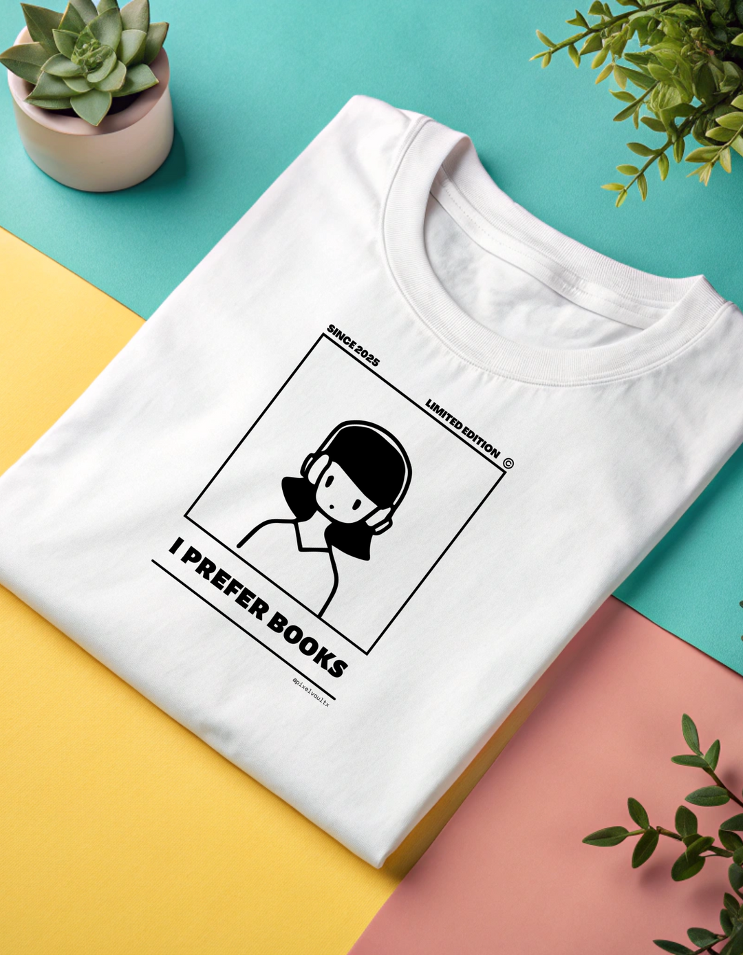 'I Prefer Books' • Bookish T-Shirt • Womens Mali Scoop Neck T-Shirt