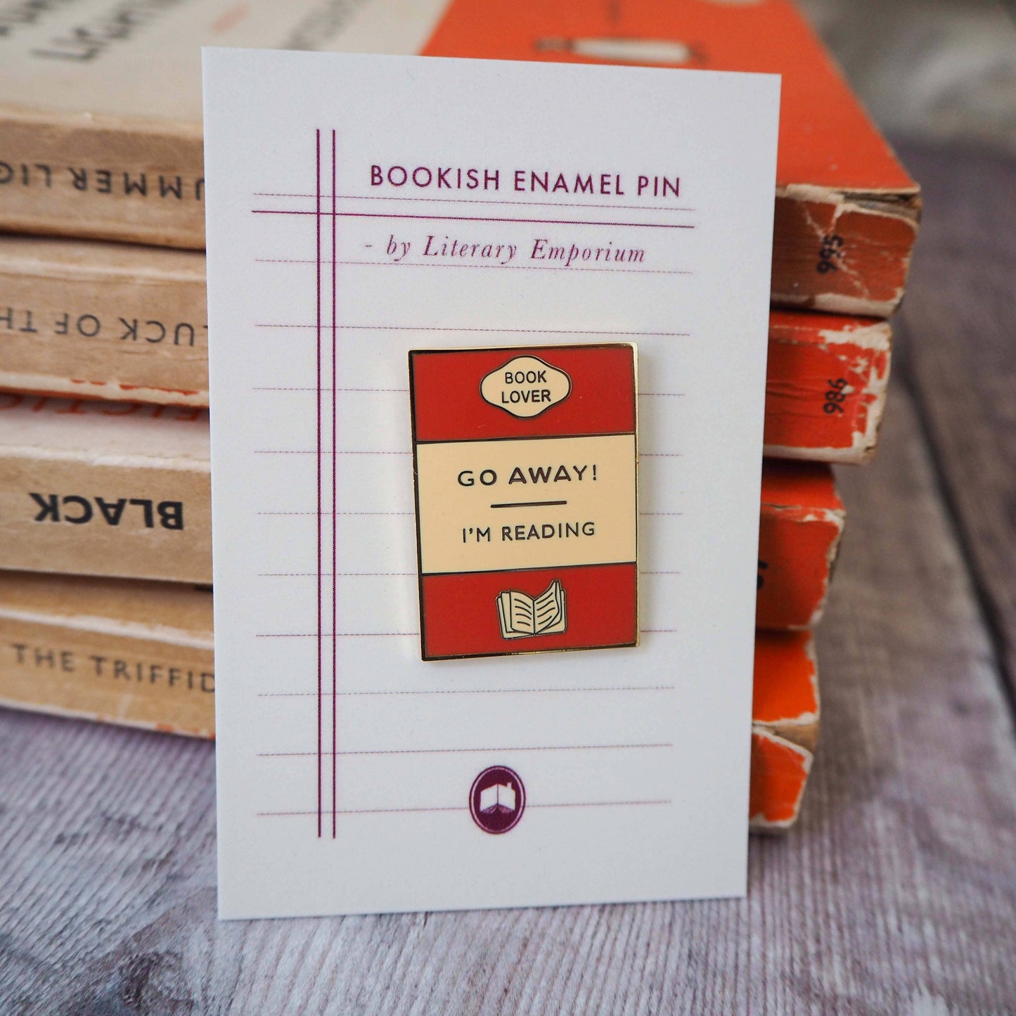 'Go Away I'm Reading' Book Lover Enamel Pin Badge