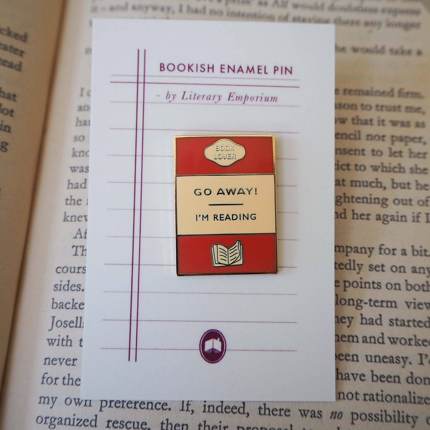 'Go Away I'm Reading' Book Lover Enamel Pin Badge