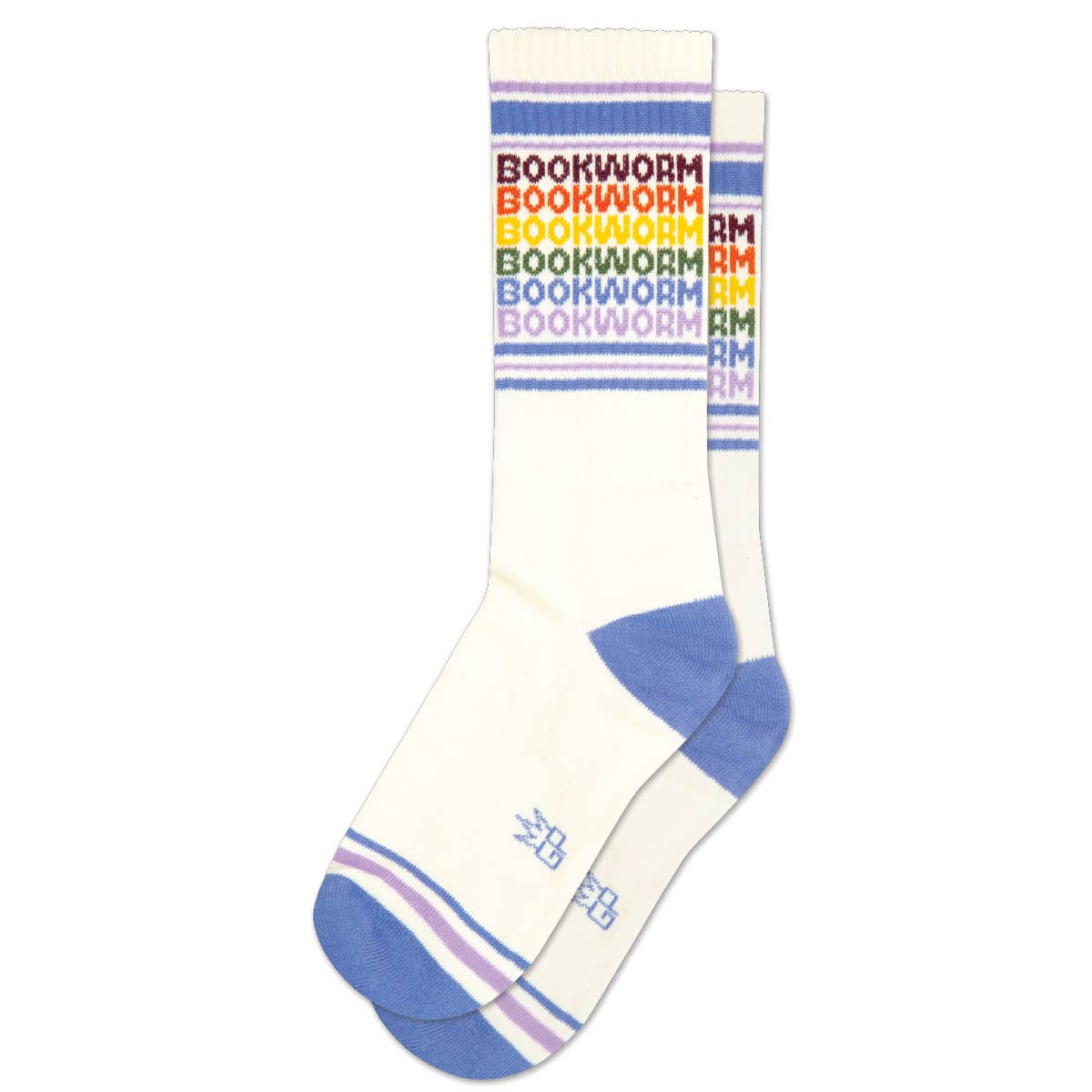 Bookworm Vintage Rainbow Gym Crew Socks • Bookish Socks