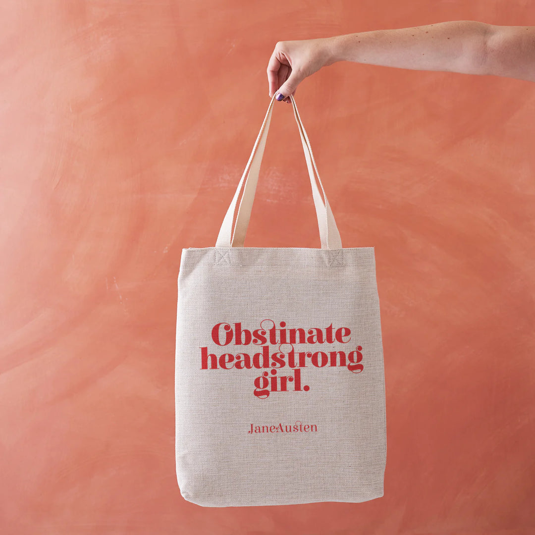 Jane Austen 'Obstinate Headstrong Girl' • Bookish Tote Bag