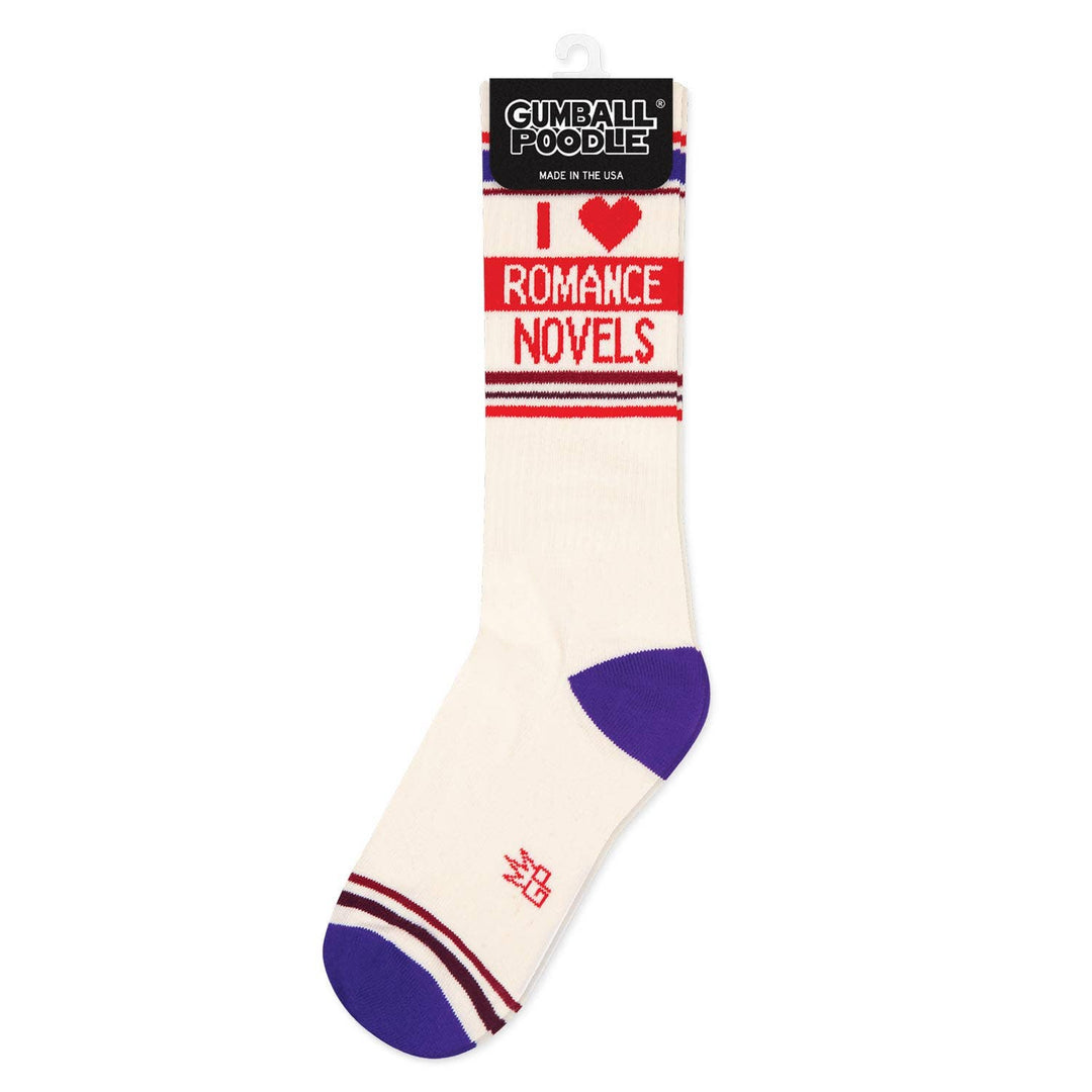 I ❤️ Romance Novels Gym Crew Socks • Bookish Socks